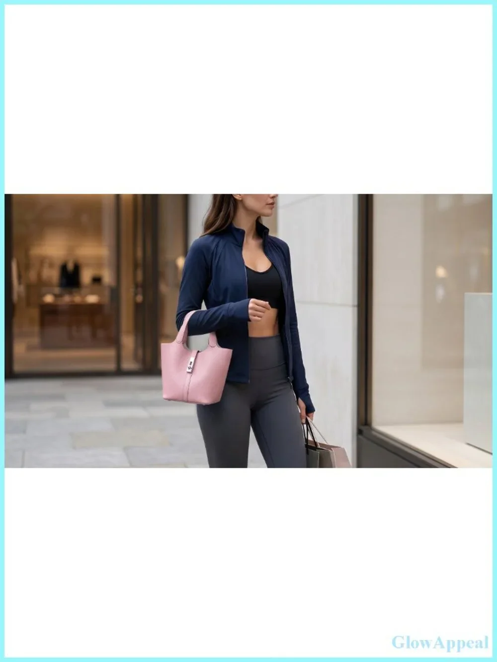 Vegan Leather Bucket Purse Top Handle Handbag with Detachable Pouch